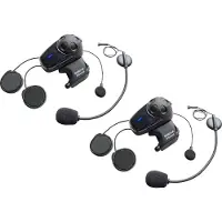 Sena Smh10 With Universal Microphone Kit Dual Pack Intercom Noir
