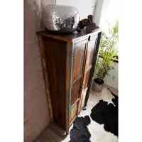 MASSIVMOEBEL24.DE MASSIVMOEBEL24 | Armoire 90x45 Bois de récupération laqué Multicolore FABLE #12