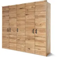 MASSIVMOEBEL24.DE MASSIVMOEBEL24 | Armoire en bois de Chêne sauvage 195x60x219 naturel huilé HALMSTAD #101