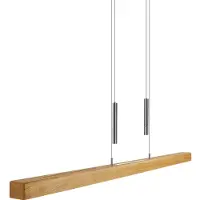 HerzBlut Lampe suspendue de haut en bas Leonora 121 cm - chêne huilé