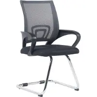CLP Chaise cantilever Eureka avec revêtement en résille et accoudoirs, gris