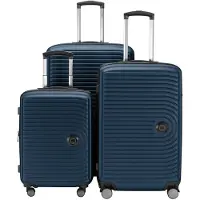 Hauptstadtkoffer - Mitte - Set de valises 3 trolley à coque dure, TSA, extension XXL, 4 roulettes (S, M & L),Bleu foncé