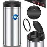 Kesser Poubelle automatique avec capteur, en acier inoxydable, sans contact, avec support de sac poubelle