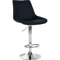 CLP Tabouret de bar , modèle Toni, en similicuir, pivotant et avec réglage de la hauteur progressif | Couleur : noir. Structure : chromée