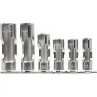 SW-Stahl 01482L Douilles ouvertes, 3/8 pouces, 10-19 mm, 6 pièces, fendues Adaptateur I Noix I Douille hexagonale I longue I difficile d'accès