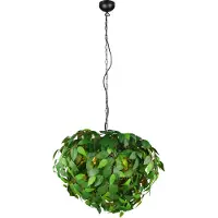Reality Leuchten - Bohemian Boho lampe à suspendre I Lampe à suspendre I Lampe à suspendre verte 4-flamme - Leavy - Plastique Sphérique I Sphérique - LED approprié E14