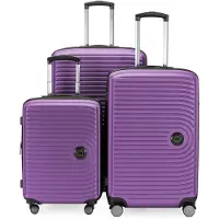 Hauptstadtkoffer - Mitte - Set de valises 3 trolley à coque dure, TSA, extension XXL, 4 roulettes (S, M & L),Aubergine