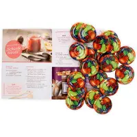 MamboCat lot de 20 pots TO43 37ml/53ml décor fruits couvercle à visser pots à l'envers joint caoutchouc + livret de recettes