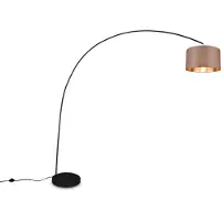 TRIO Lampe à arc MANSUR Métal noir, hauteur 210cm