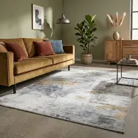 FRAAI Tapis moderne | Strong Gris/Jaune | 200x290cm | Gris | Rectangulaire | Tapis