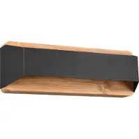 TRIO Applique Arino 35cm noir avec bois marron