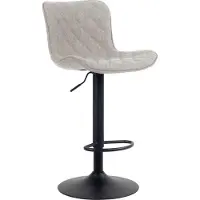 CLP Tabouret de bar ajustable pivotant tissu Taupe