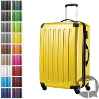 Hauptstadtkoffer Alex - Grande valise rigide pour bagages enregistrés avec extension Trolley Valise à roulettes Check-In Valise de voyage XL 75 cm, 119 L, 4 roulettes, brillant,Jaune