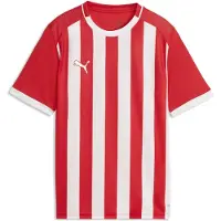 Puma Garçons, T-shirt de sport, teamLIGA26 Striped Jersey Jr (128), Rouge, Blanc, 128