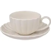 Secret De Gourmet Porcelanowa filiżanka ze spodkiem ROMY, Ø 6 cm, Tasse, Blanc