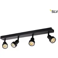 SLV Puri 4 plafonnier noir 4xGU10 avec anneau décoratif