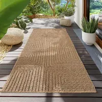 Teppium Tapis Extérieur Couloir 80x150 cm Résistant aux Intempéries Facile d’Entretien Aspect Jute Naturel Design Scandinave pour Entrée Cuisine Terrasse Balcon