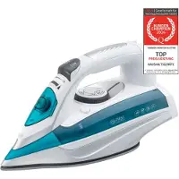TZS First Austria - Fer à repasser à vapeur 3100 W - Semelle en céramique - 93 buses, 25 g/min de vapeur - Vapeur verticale, système anti-calcaire et réservoir d'eau de 450 ml - Vert