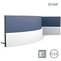 ORAC Plinthe Decor SX184F AXXENT CASCADE Plinthe Moulure flexible Moulure décorative design moderne blanc 2 m