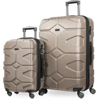 Hauptstadtkoffer X-Kölln - Set de 2 valises trolleys extensibles, coque dure robuste ABS, bagage à main + bagage à main, TSA, (S & L),Or