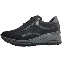 Rieker Chaussures de sport pour femmes , lacets, style sportif, noires, pour le quotidien