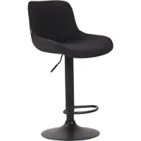 CLP Tabouret de bar Lentini, revêtement en tissu, couleur noire