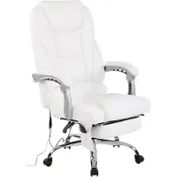CLP Chaise de bureau Pacific en cuir véritable avec fonction massage