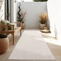 Paco Home In & Outdoor Tapis tissé plat uni moderne résistant aux intempéries pour terrasse cuisine Dimension 80x250 cm