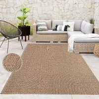 Paco Home Tapis d'extérieur résistant aux intempéries pour balcon ou salon, style bohème, unicolore, en sisal, couleur arc-en-ciel beige, dimensions 80 x 250 cm