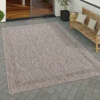 Paco Home Tapis d'extérieur à tissage plat aspect sisal avec bordure Résistant aux UV Robuste Dimensions 80 x 150 cm