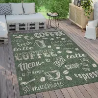 Paco Home Tapis d'extérieur résistant aux intempéries Balcon Cuisine Motif moderne Avec inscription Dimensions 80 x 150 cm