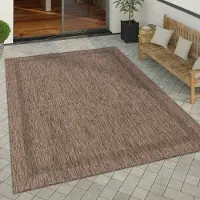 Paco Home Tapis d'extérieur à tissage plat aspect sisal avec bordure Résistant aux UV Robuste Dimensions 160 x 220 cm