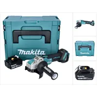 Makita DGA521T1X1J Meuleuse d'angle sans fil 125 mm 18V - X-LOCK Brushless + 1x Batterie 5,0 Ah + Coffret Makpac - sans chargeur