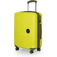 Hauptstadtkoffer Mitte - Valise bagage à main 55x40x23 cm avec extension XL Bagage de bord Trolley cabine avion, 4 roues, Hand Luggage TSA, 55 litres,Lemon