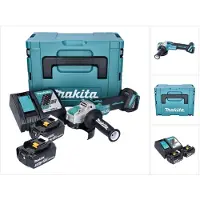 Makita DGA521RFX1J Meuleuse d'angle sans fil 125 mm 18V - X-LOCK Brushless + 2x Batteries 3,0 Ah + Chargeur + Coffret Makpac