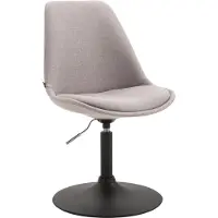 CLP Chaise de salle à manger Maverick en tissu, pivotante et réglable en hauteur en continu, gris, piètement noir