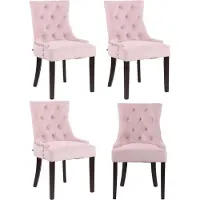 CLP lot de 4 chaises de salle à manger Aberdeen velours