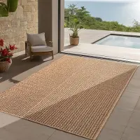 Teppium Tapis Extérieur 200x290 cm Résistant aux Intempéries Facile d’Entretien Aspect Jute Naturel Design Scandinave pour Salon Chambre Terrasse Balcon Jardin