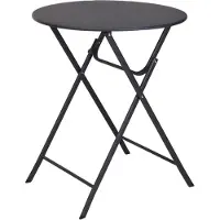 H&S Decoration : Table de balcon, table pliante, dimensions 60x70 cm, pliable et portable, noire, en métal