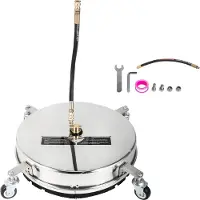 Vevor Nettoyeur à Haute Pression Terrasse Professionnel 45 cm / 18'' en Acier Inoxydable Nettoyant pour Sol 1250-4000 PSI Nettoyage de Surface Premium 2-4 GPM
