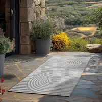 Teppium Tapis Couloir 80x250 cm Gris Extérieur Boho Scandinave