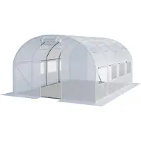 TOOLPORT Serre de Jardin Serre Tunnel Plastique Robuste 3x4m - Bâche PE 180g/m² blanc transparent