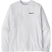 Patagonia - T-shirt en coton recyclé - M's L/S P-6 Logo Responsibili-Tee White pour Homme en Coton - Taille XL - Blanc