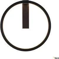 SLV One 40 LED Applique murale noire mate ronde Ø40 cm Dali dimmable Couleur de lumière commutable