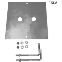SLV Set d'ancrage pour béton pour SQUARE POLE, ROX ACRYL POLE et ARCOLOS UP BEAM, acier inoxydable 304