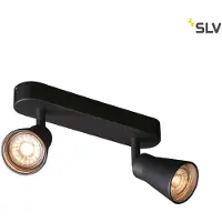 SLV Avo CW Projecteur de plafond noir 2 flammes GU10 orientable et inclinable