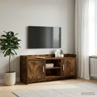 Prolenta Maison Exclusive - Meuble TV, dimensions : 102 x 33 x 47 cm, en bois stratifié imitation chêne fumé