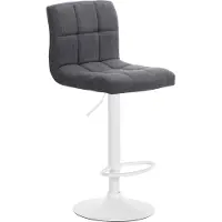 CLP Tabouret de bar Calma, revêtement en tissu, pivotant à 360° et réglable en hauteur | Couleur : gris clair. Structure : blanc