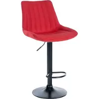 CLP Tabouret de bar Toni, revêtement en tissu, pivotant et réglable en hauteur de manière progressive. Couleur : rouge. Structure : noire