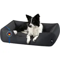 BedDog lit pour chien ZARA coussin pour chien avec housse lavable panier pour chien canapé pour chien,GRAFIT (graphite),(L) ca. 80x65x18cm
